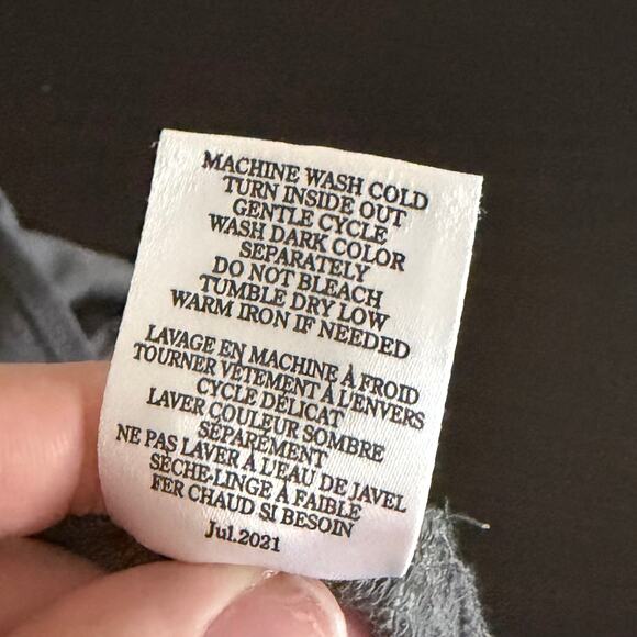 Z Supply Long Sleeve Dress Small Gray Henley Ruffle Modest Minimalist Casual NWT - Picture 7 of 7